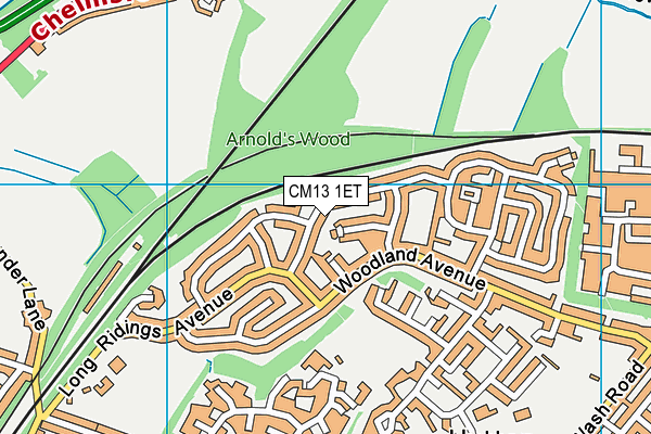 CM13 1ET map - OS VectorMap District (Ordnance Survey)