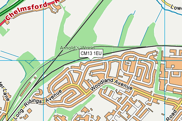 CM13 1EU map - OS VectorMap District (Ordnance Survey)