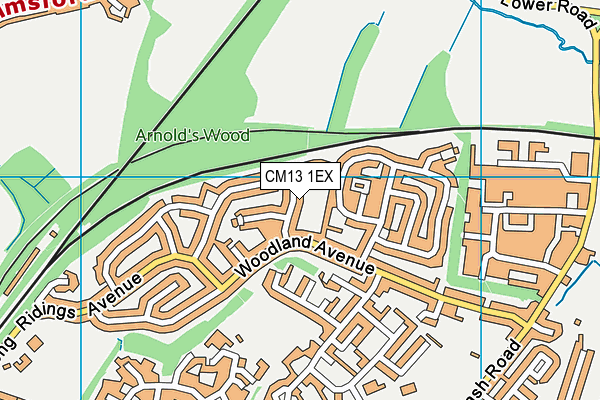 CM13 1EX map - OS VectorMap District (Ordnance Survey)