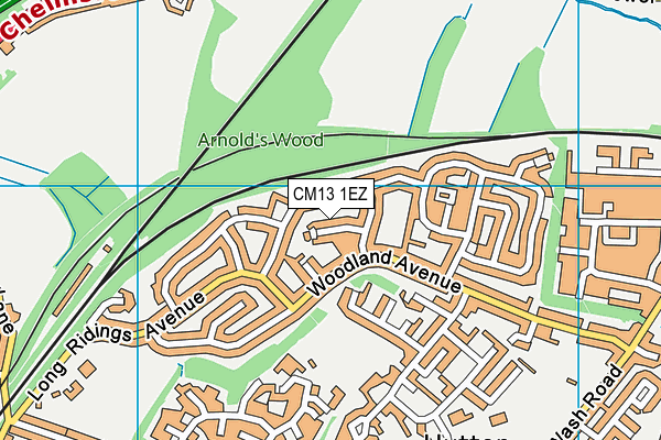 CM13 1EZ map - OS VectorMap District (Ordnance Survey)