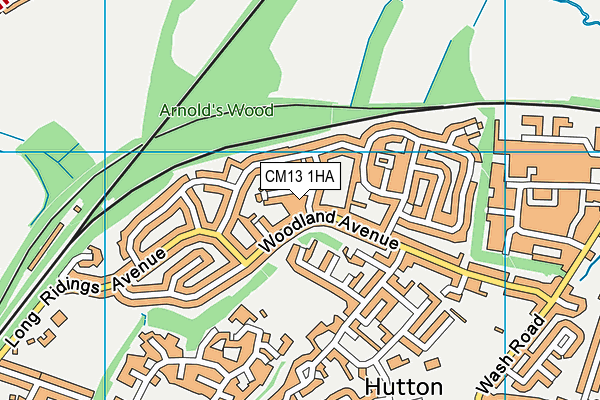 CM13 1HA map - OS VectorMap District (Ordnance Survey)