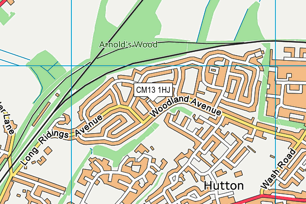CM13 1HJ map - OS VectorMap District (Ordnance Survey)