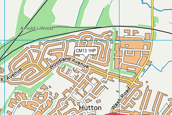 CM13 1HP map - OS VectorMap District (Ordnance Survey)