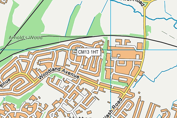 CM13 1HT map - OS VectorMap District (Ordnance Survey)