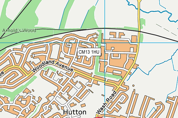 CM13 1HU map - OS VectorMap District (Ordnance Survey)