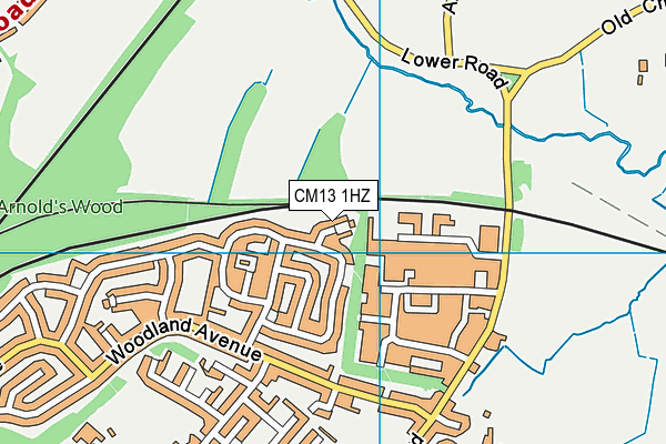 CM13 1HZ map - OS VectorMap District (Ordnance Survey)