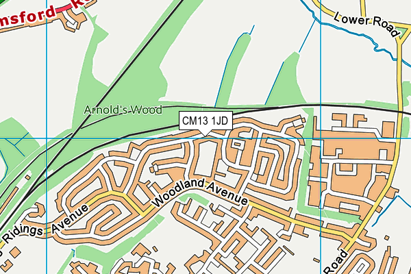 CM13 1JD map - OS VectorMap District (Ordnance Survey)