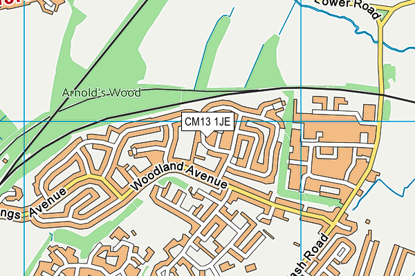 CM13 1JE map - OS VectorMap District (Ordnance Survey)