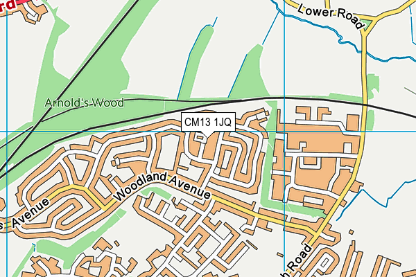 CM13 1JQ map - OS VectorMap District (Ordnance Survey)