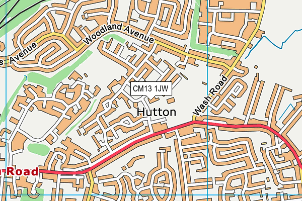 Hutton All Saints' Church of England Primary School map (CM13 1JW) - OS VectorMap District (Ordnance Survey)