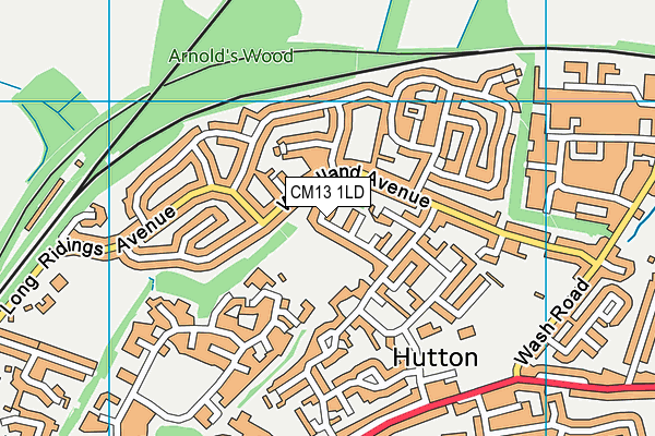 CM13 1LD map - OS VectorMap District (Ordnance Survey)