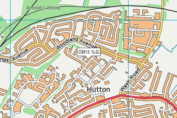 CM13 1LG map - OS VectorMap District (Ordnance Survey)