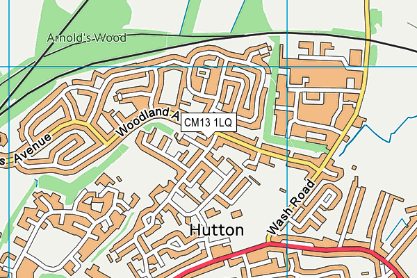 CM13 1LQ map - OS VectorMap District (Ordnance Survey)