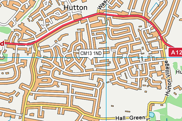 CM13 1ND map - OS VectorMap District (Ordnance Survey)