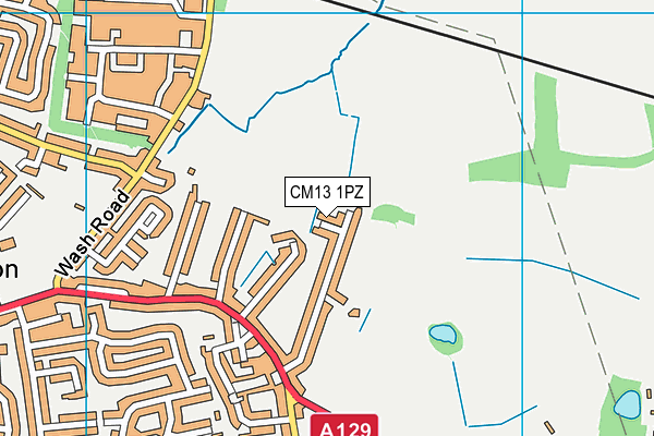 CM13 1PZ map - OS VectorMap District (Ordnance Survey)