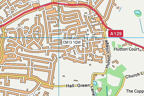 CM13 1QW map - OS VectorMap District (Ordnance Survey)