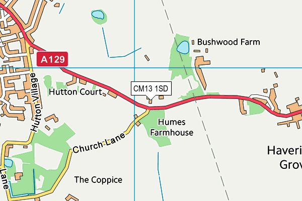 Woodlands School Hutton Manor map (CM13 1SD) - OS VectorMap District (Ordnance Survey)