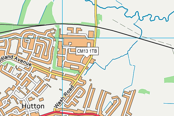 CM13 1TB map - OS VectorMap District (Ordnance Survey)