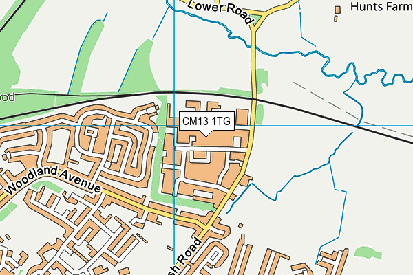 CM13 1TG map - OS VectorMap District (Ordnance Survey)
