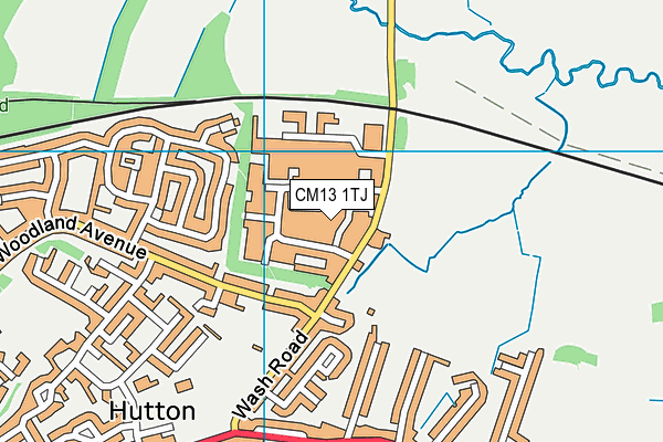 CM13 1TJ map - OS VectorMap District (Ordnance Survey)
