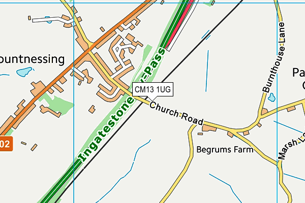 CM13 1UG map - OS VectorMap District (Ordnance Survey)