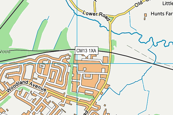CM13 1XA map - OS VectorMap District (Ordnance Survey)