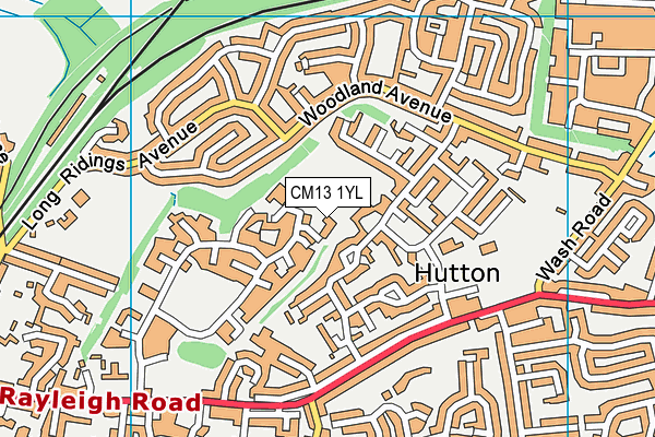 CM13 1YL map - OS VectorMap District (Ordnance Survey)