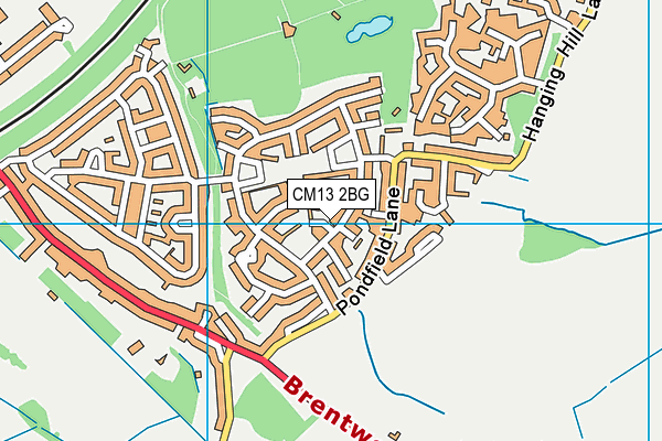 CM13 2BG map - OS VectorMap District (Ordnance Survey)