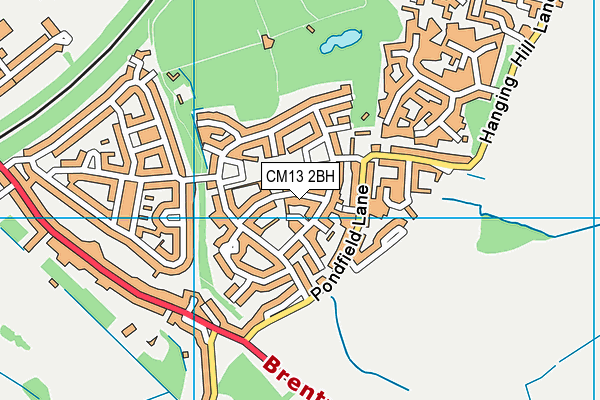 CM13 2BH map - OS VectorMap District (Ordnance Survey)