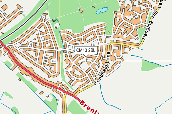 CM13 2BL map - OS VectorMap District (Ordnance Survey)