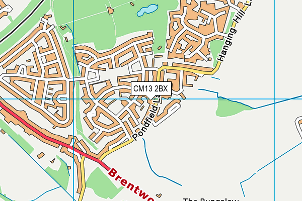 CM13 2BX map - OS VectorMap District (Ordnance Survey)