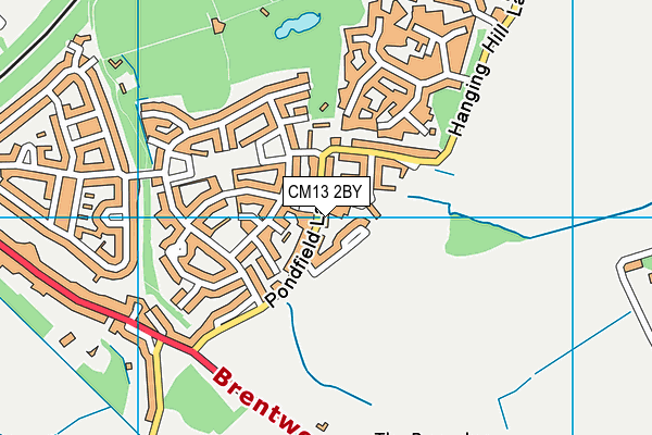 CM13 2BY map - OS VectorMap District (Ordnance Survey)