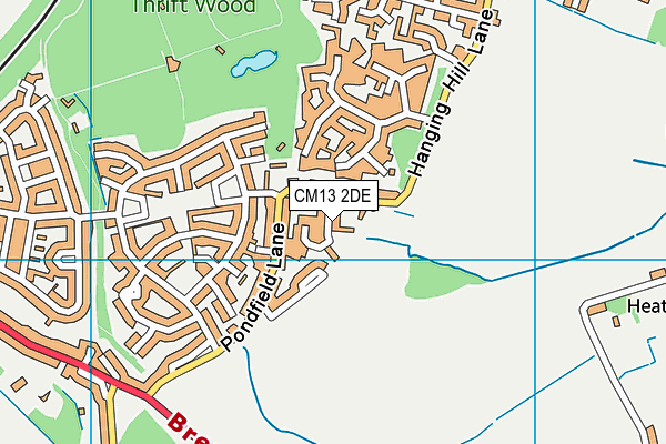 CM13 2DE map - OS VectorMap District (Ordnance Survey)