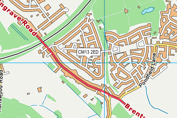 CM13 2ED map - OS VectorMap District (Ordnance Survey)