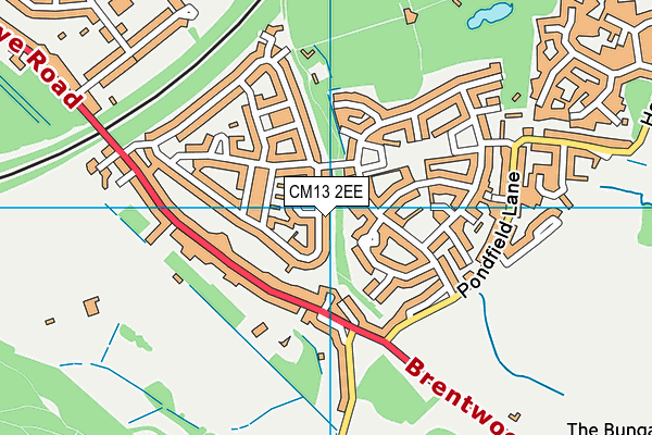 CM13 2EE map - OS VectorMap District (Ordnance Survey)
