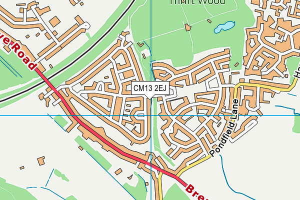 CM13 2EJ map - OS VectorMap District (Ordnance Survey)