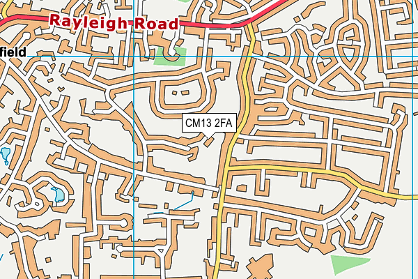 CM13 2FA map - OS VectorMap District (Ordnance Survey)