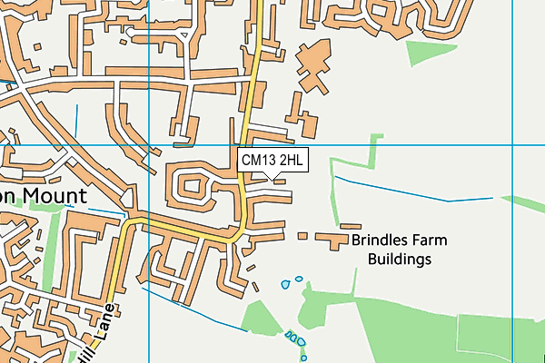 CM13 2HL map - OS VectorMap District (Ordnance Survey)