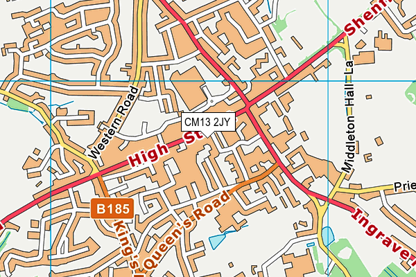 CM13 2JY map - OS VectorMap District (Ordnance Survey)