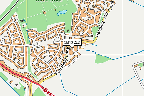 CM13 2LD map - OS VectorMap District (Ordnance Survey)