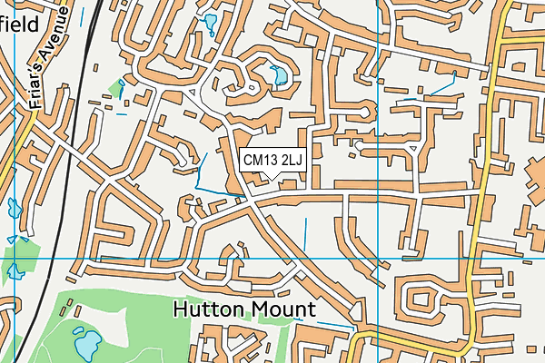 CM13 2LJ map - OS VectorMap District (Ordnance Survey)