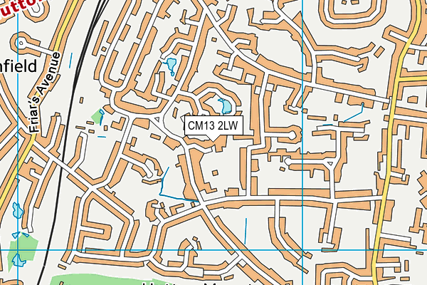 CM13 2LW map - OS VectorMap District (Ordnance Survey)