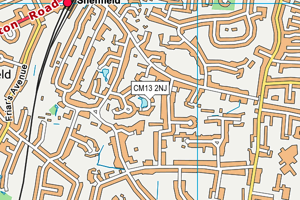 CM13 2NJ map - OS VectorMap District (Ordnance Survey)