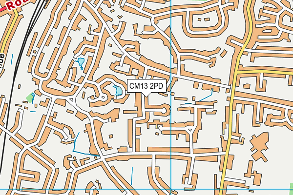 CM13 2PD map - OS VectorMap District (Ordnance Survey)