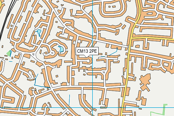 CM13 2PE map - OS VectorMap District (Ordnance Survey)
