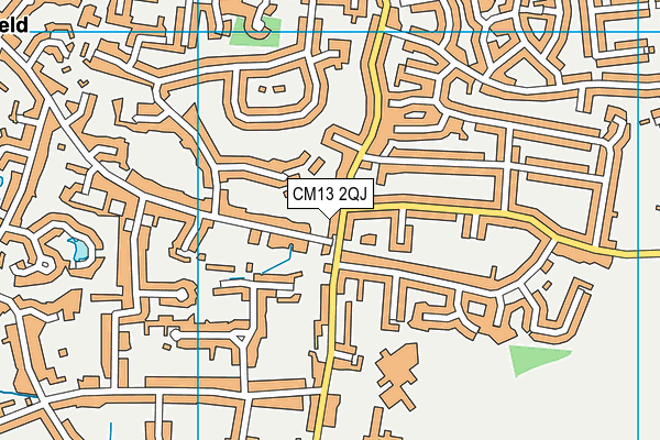 CM13 2QJ map - OS VectorMap District (Ordnance Survey)