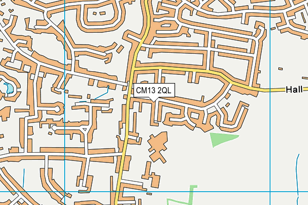 CM13 2QL map - OS VectorMap District (Ordnance Survey)