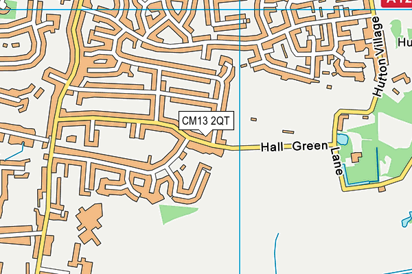 Hutton Cricket Club map (CM13 2QT) - OS VectorMap District (Ordnance Survey)