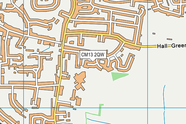 CM13 2QW map - OS VectorMap District (Ordnance Survey)