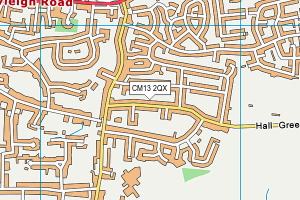 CM13 2QX map - OS VectorMap District (Ordnance Survey)